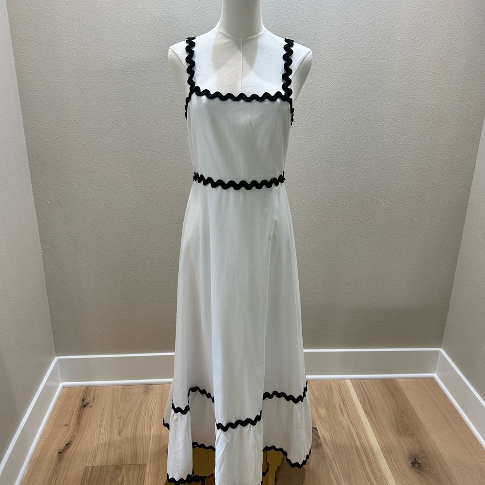 Love By Design White Maxi Dress with Black Accents